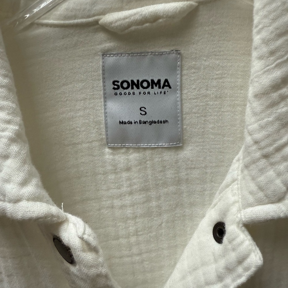 NWT Sonoma lightweight cropped utility jacket w/ snaps and tie waist in size S. - Picture 3 of 9